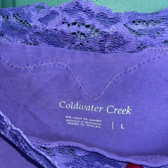 Coldwater creek large lace trim top - Picture 4 of 5